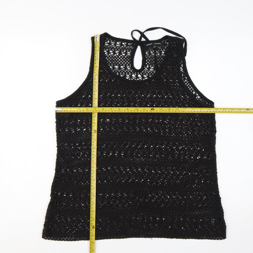 Next Women's Black Crochet Tank Top Size 20 Camisole Style
