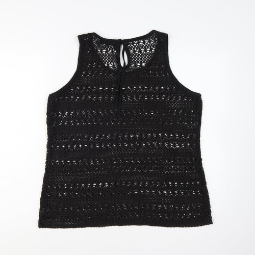 Next Women's Black Crochet Tank Top Size 20 Camisole Style
