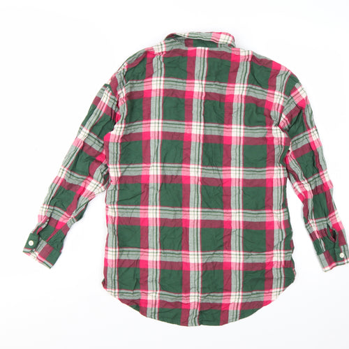 NEXT Women's Multicoloured Plaid Cotton Flannel Button-Up Shirt Size 8