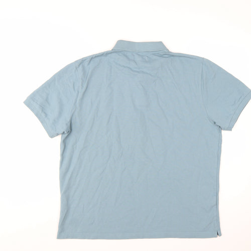 Moss Men’s Blue Cotton Polo Shirt Size L Regular Fit
