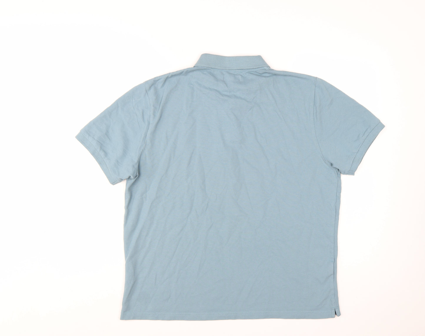 Moss Men’s Blue Cotton Polo Shirt Size L Regular Fit