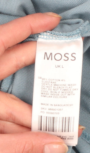 Moss Men’s Blue Cotton Polo Shirt Size L Regular Fit