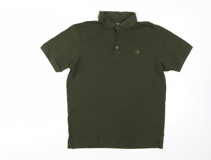 North Ridge Men's Green Cotton Short Sleeve Polo Shirt Medium