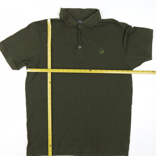 North Ridge Men's Green Cotton Short Sleeve Polo Shirt Medium