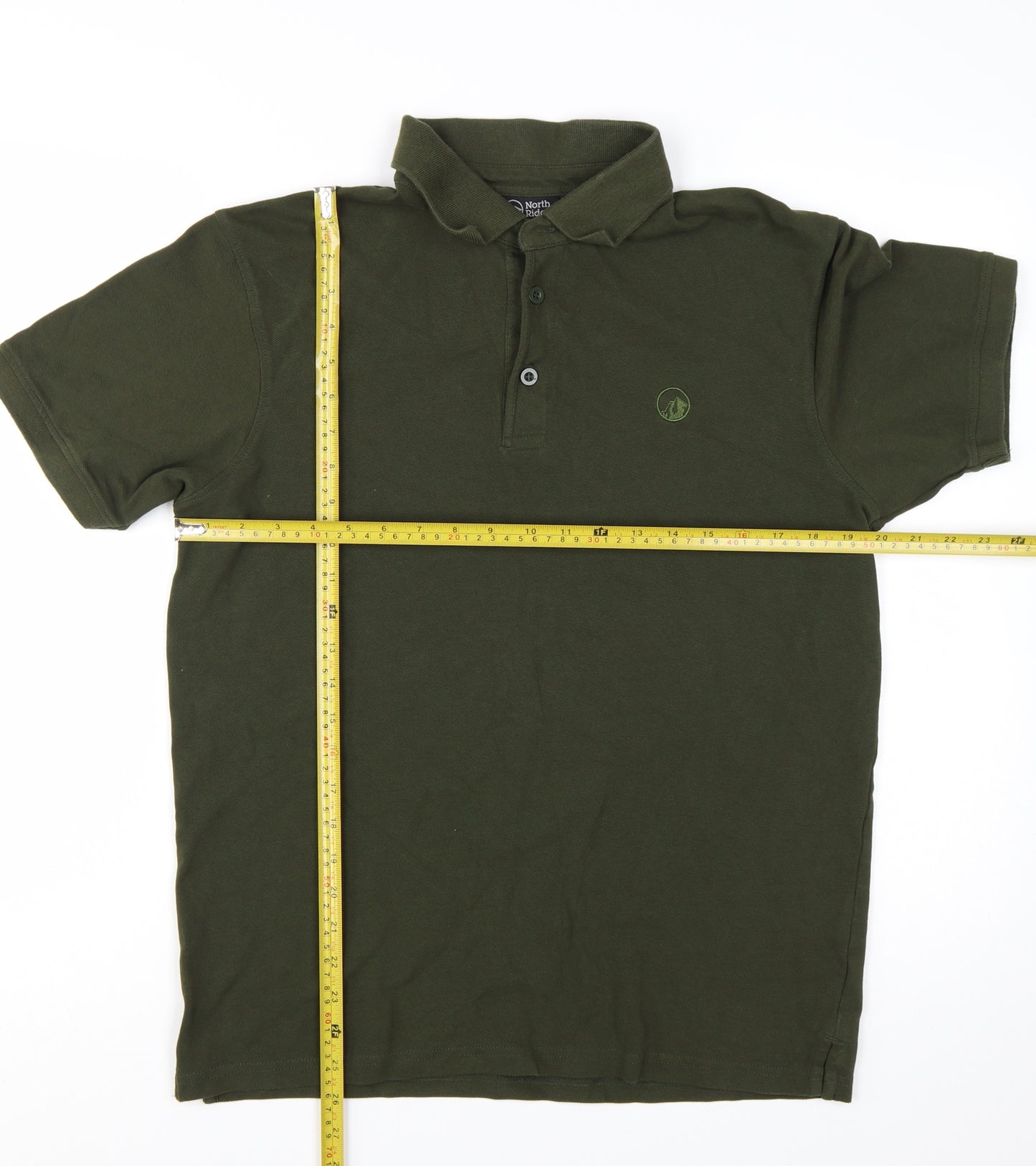 North Ridge Men's Green Cotton Short Sleeve Polo Shirt Medium