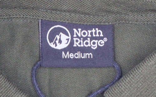 North Ridge Men's Green Cotton Short Sleeve Polo Shirt Medium