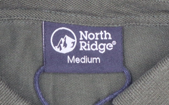 North Ridge Men's Green Cotton Short Sleeve Polo Shirt Medium