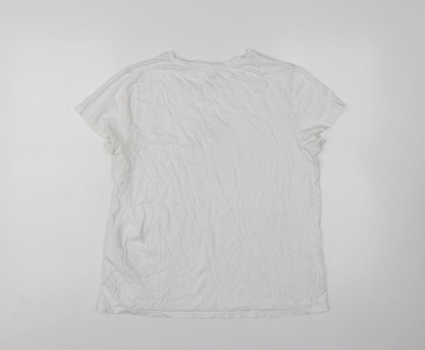 Levi's Women's White 501 Logo T-Shirt Size L Short Sleeve Cotton