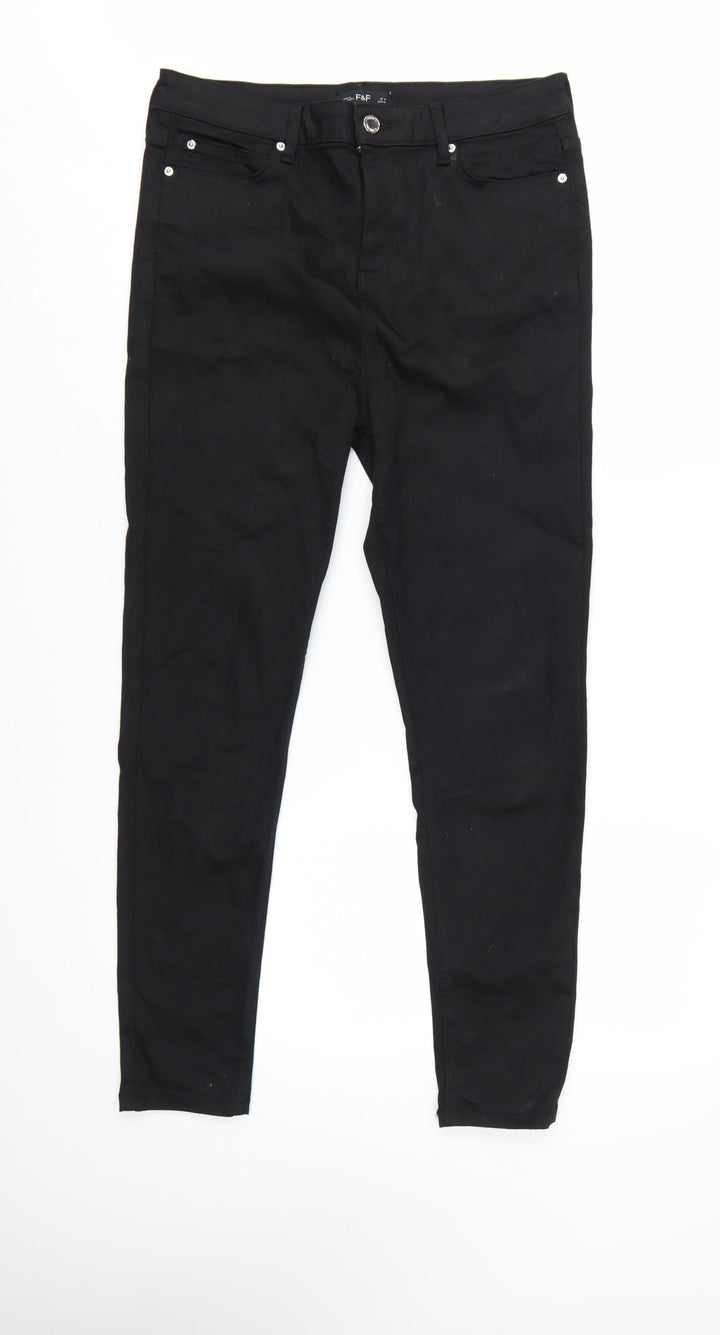 F&F Women's Black Skinny Stretch Jeans Size 14R