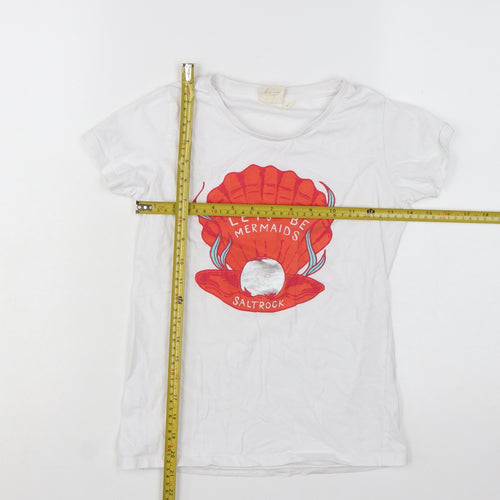 Saltrock Girls White Let's Be Mermaids Graphic Cotton T-Shirt Age 11-12
