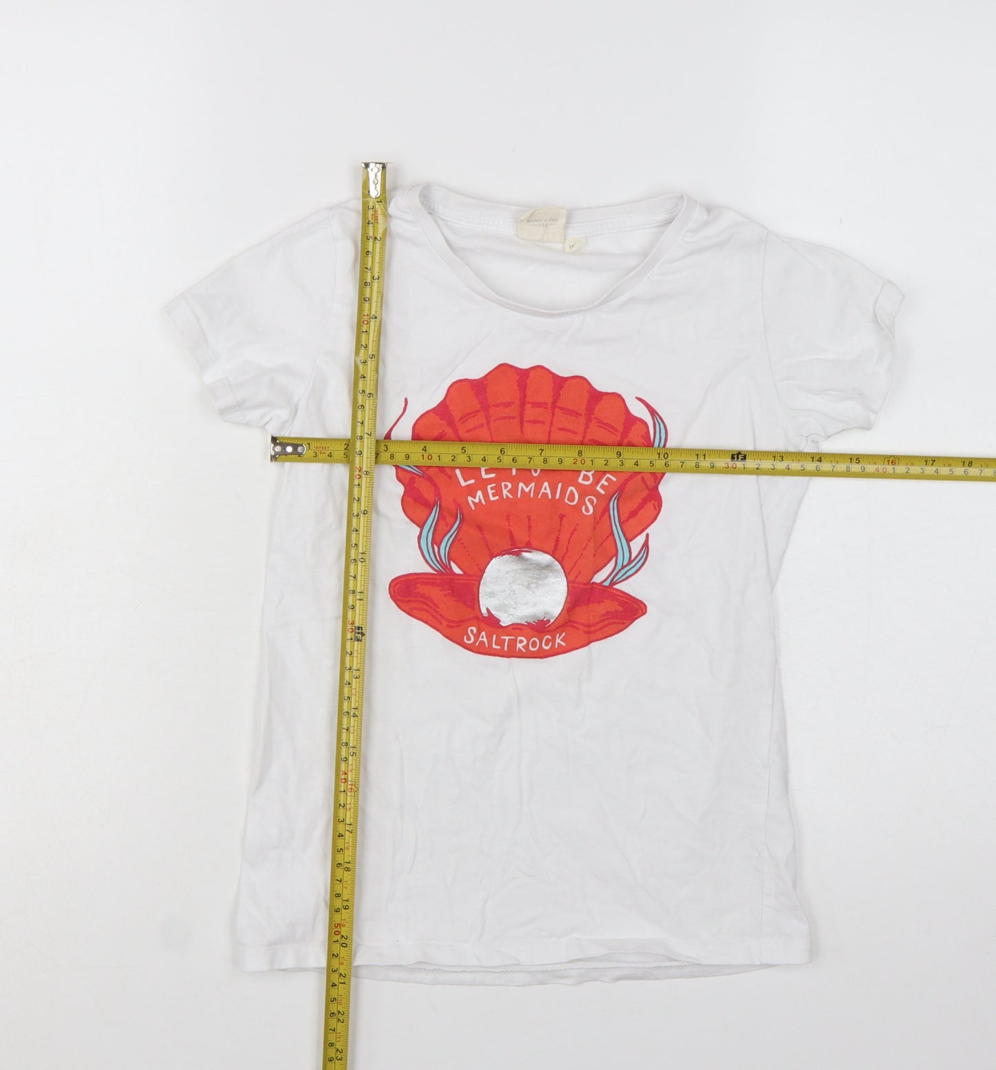 Saltrock Girls White Let's Be Mermaids Graphic Cotton T-Shirt Age 11-12