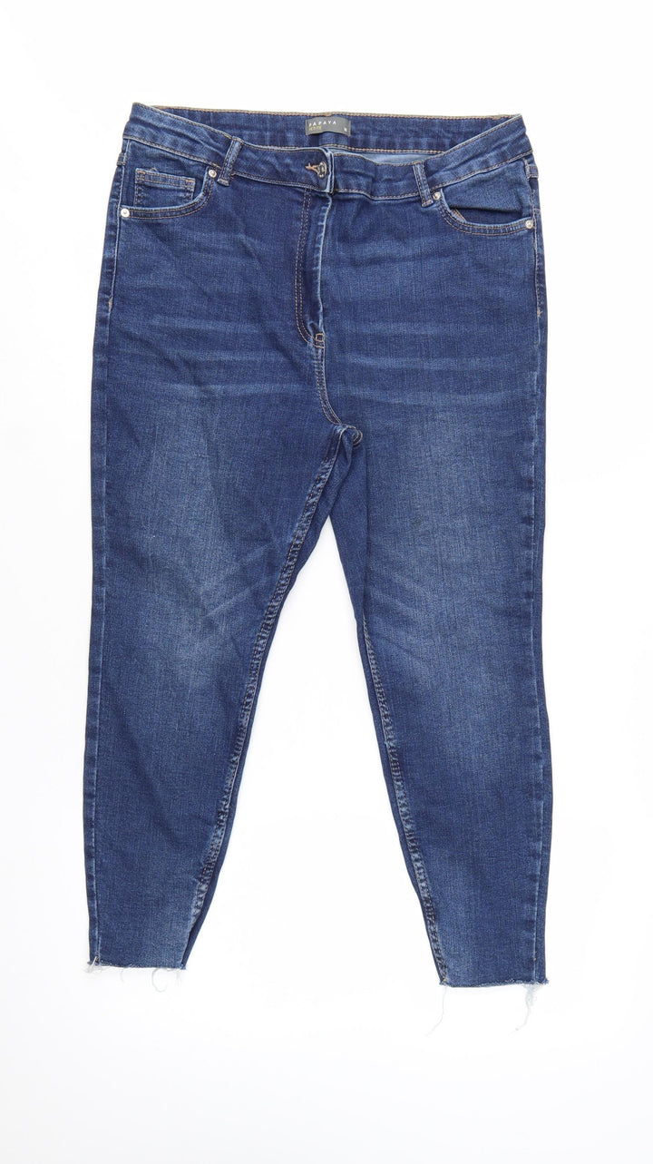 Papaya Petite Women’s Blue Slim Ankle Jeans Size 18 Stretch Denim