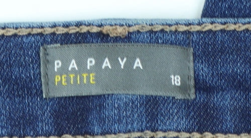 Papaya Petite Women’s Blue Slim Ankle Jeans Size 18 Stretch Denim