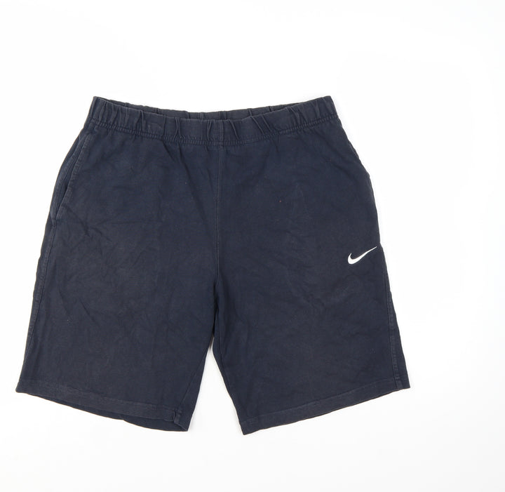 Nike Men’s Blue Cotton Athletic Shorts Size L Elastic Waist