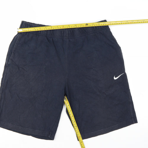 Nike Men’s Blue Cotton Athletic Shorts Size L Elastic Waist