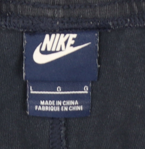 Nike Men’s Blue Cotton Athletic Shorts Size L Elastic Waist