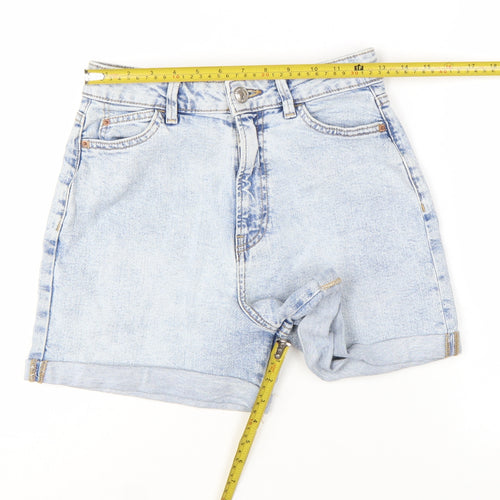 Primark Women’s Blue Denim Mom Shorts Size 8 High Waist Retro Style