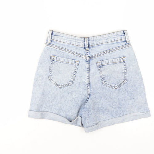 Primark Women’s Blue Denim Mom Shorts Size 8 High Waist Retro Style