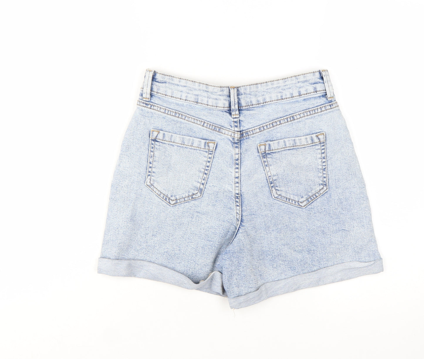 Primark Women’s Blue Denim Mom Shorts Size 8 High Waist Retro Style