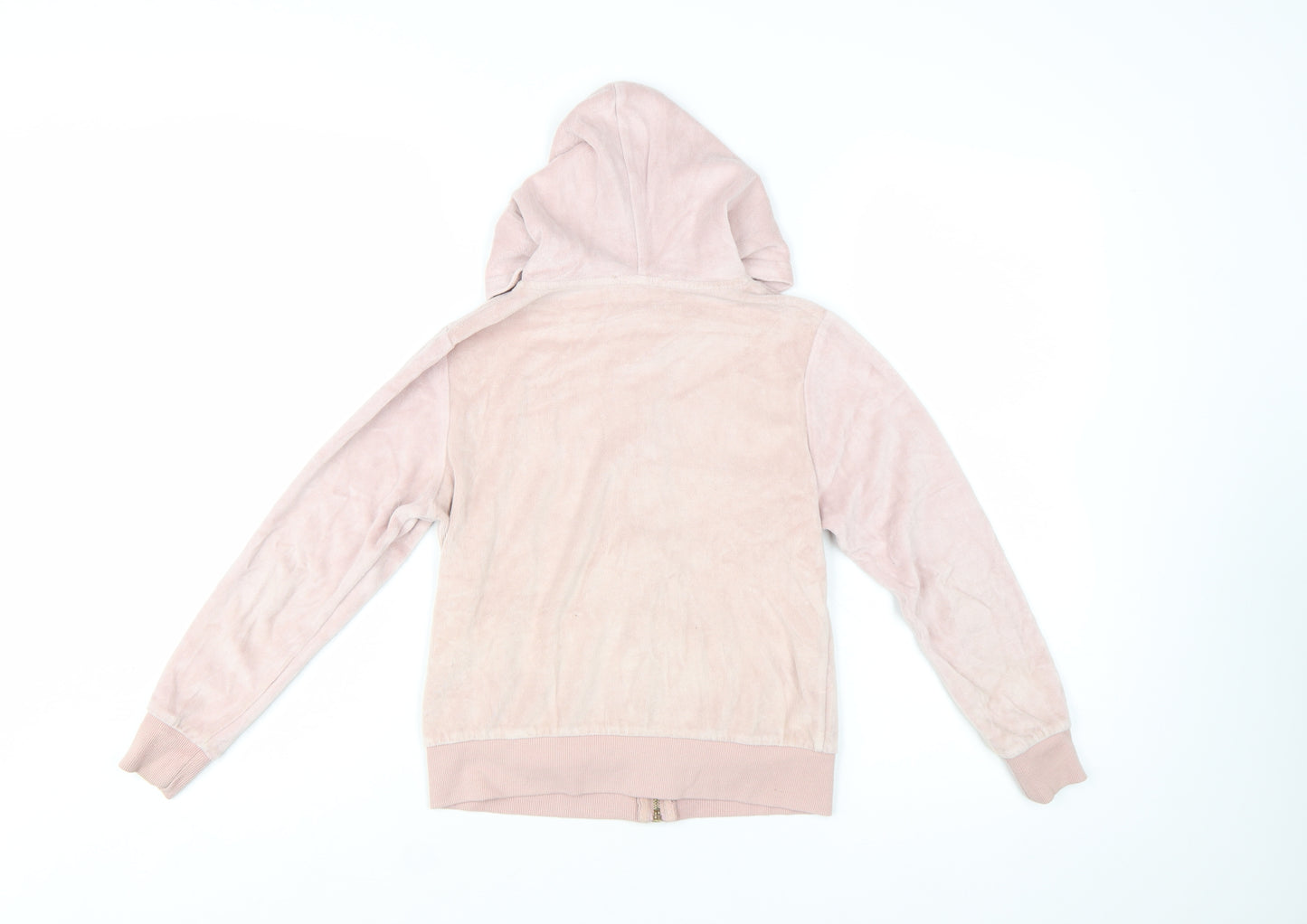 Lipsy Girls Pink Velour Sequin Logo Zip Up Hoodie 11-12 Years