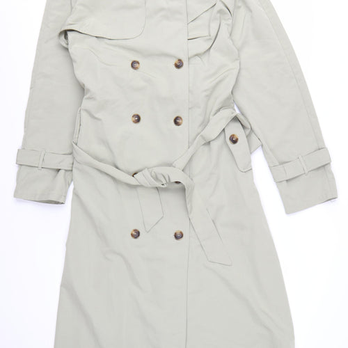PrettyLittleThing Womens Beige Long Trench Coat Size 16