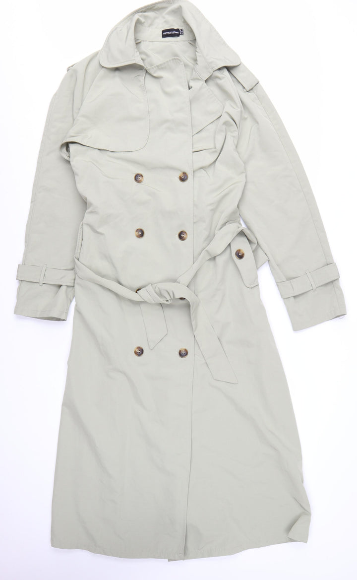 PrettyLittleThing Womens Beige Long Trench Coat Size 16