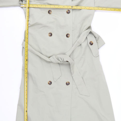 PrettyLittleThing Womens Beige Long Trench Coat Size 16