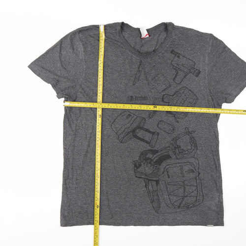 The North Face Men Grey Graphic Outdoor Crew Neck T-Shirt L