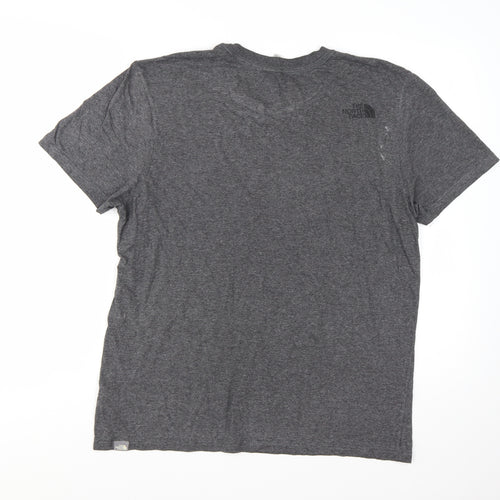 The North Face Men Grey Graphic Outdoor Crew Neck T-Shirt L