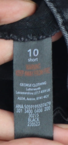 George Women's Black Skinny Jeans Size 10 Short Fashion Fit
