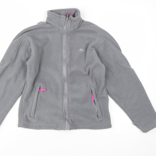 Trespass Girls Grey Fleece Full Zip Jacket 9-10 Years Lightweight Outdoor