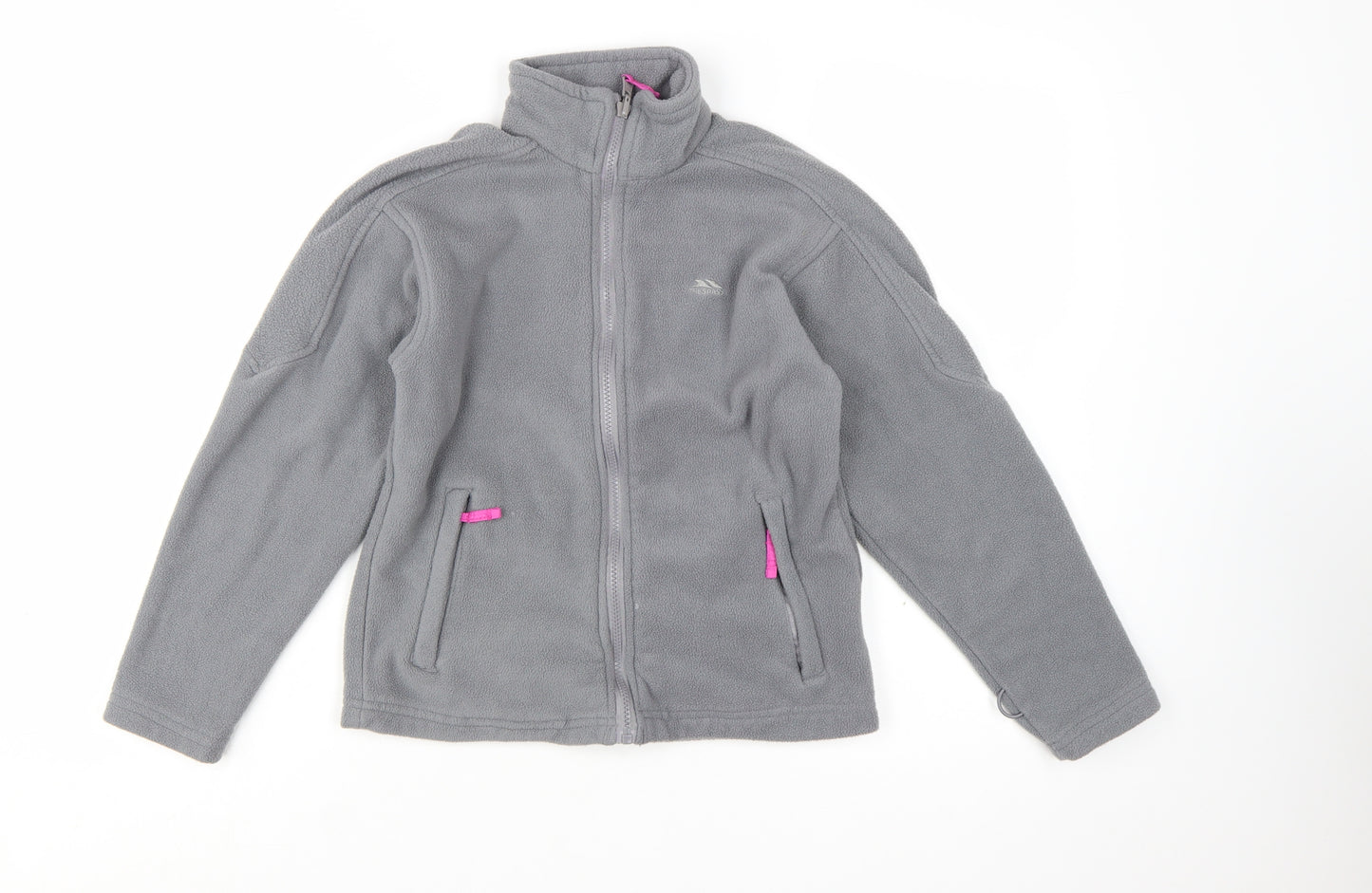 Trespass Girls Grey Fleece Full Zip Jacket 9-10 Years Lightweight Outdoor