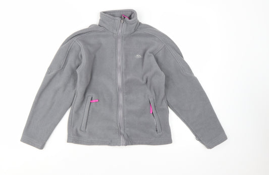 Trespass Girls Grey Fleece Full Zip Jacket 9-10 Years Lightweight Outdoor