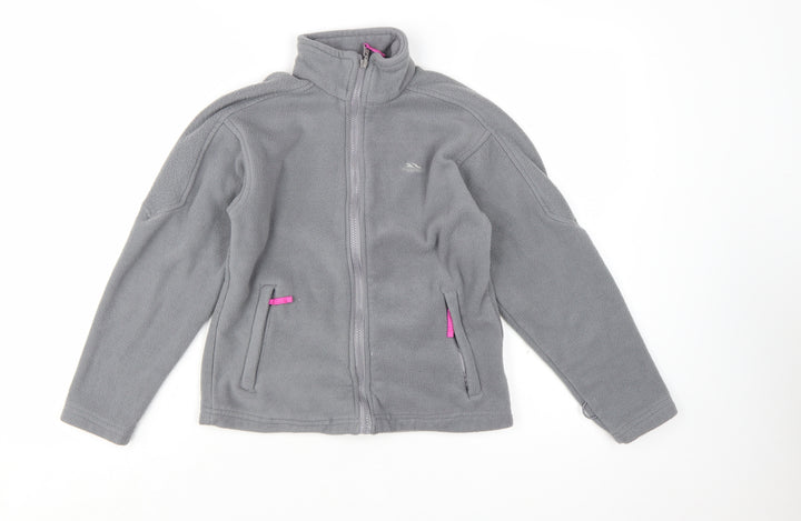Trespass Girls Grey Fleece Full Zip Jacket 9-10 Years Lightweight Outdoor
