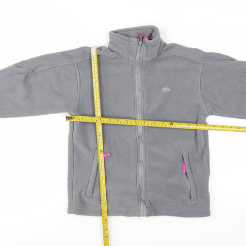 Trespass Girls Grey Fleece Full Zip Jacket 9-10 Years Lightweight Outdoor