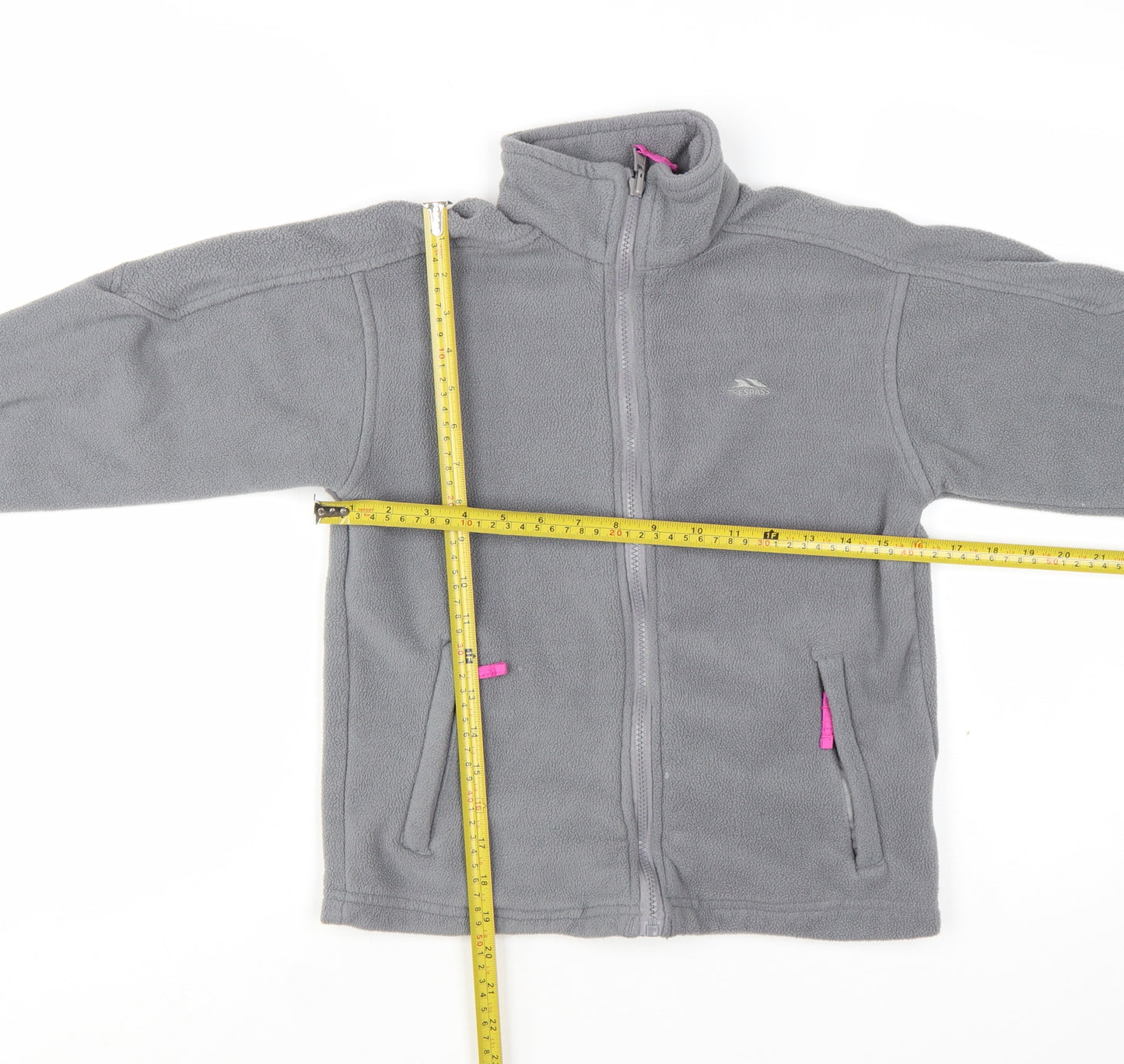 Trespass Girls Grey Fleece Full Zip Jacket 9-10 Years Lightweight Outdoor