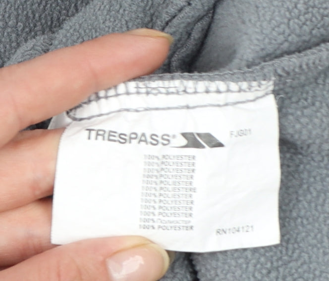 Trespass Girls Grey Fleece Full Zip Jacket 9-10 Years Lightweight Outdoor