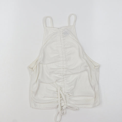 Missguided Women’s White Cropped Halter Tank Top UK 10