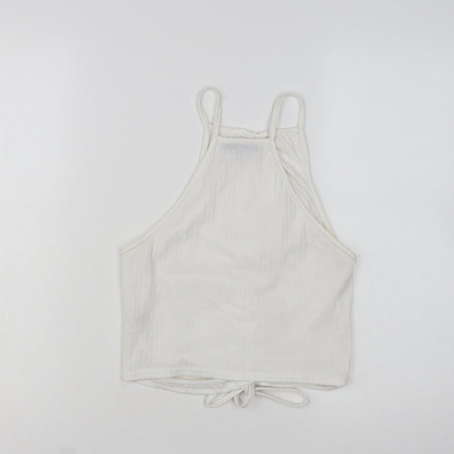 Missguided Women’s White Cropped Halter Tank Top UK 10