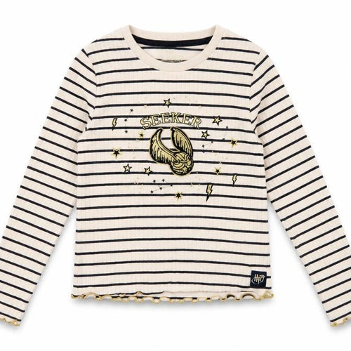 Marks and Spencer Girls Beige Striped Harry Potter Long Sleeve T-Shirt 10-11 Years