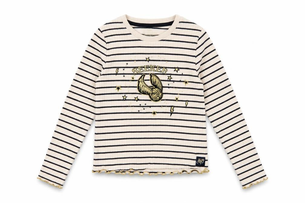 Marks and Spencer Girls Beige Striped Harry Potter Long Sleeve T-Shirt 10-11 Years