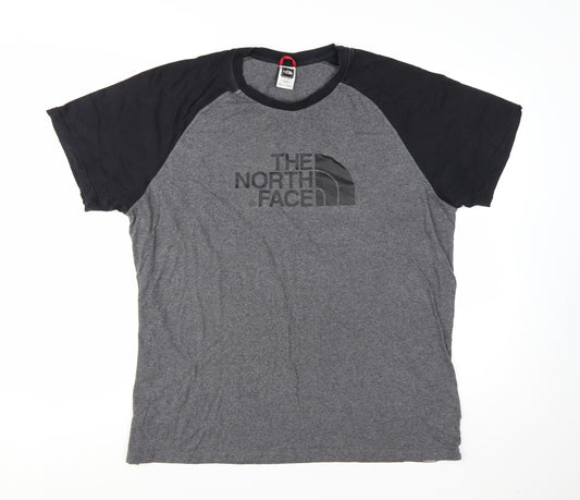 The North Face Men's Grey XL Raglan Short Sleeve Graphic T-Shirt
