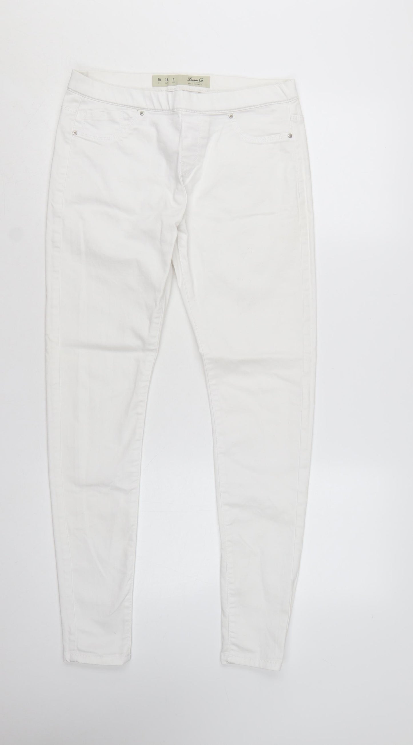 Denim Co Womens White Skinny Jeans Size 10 Slim Fit Stretch