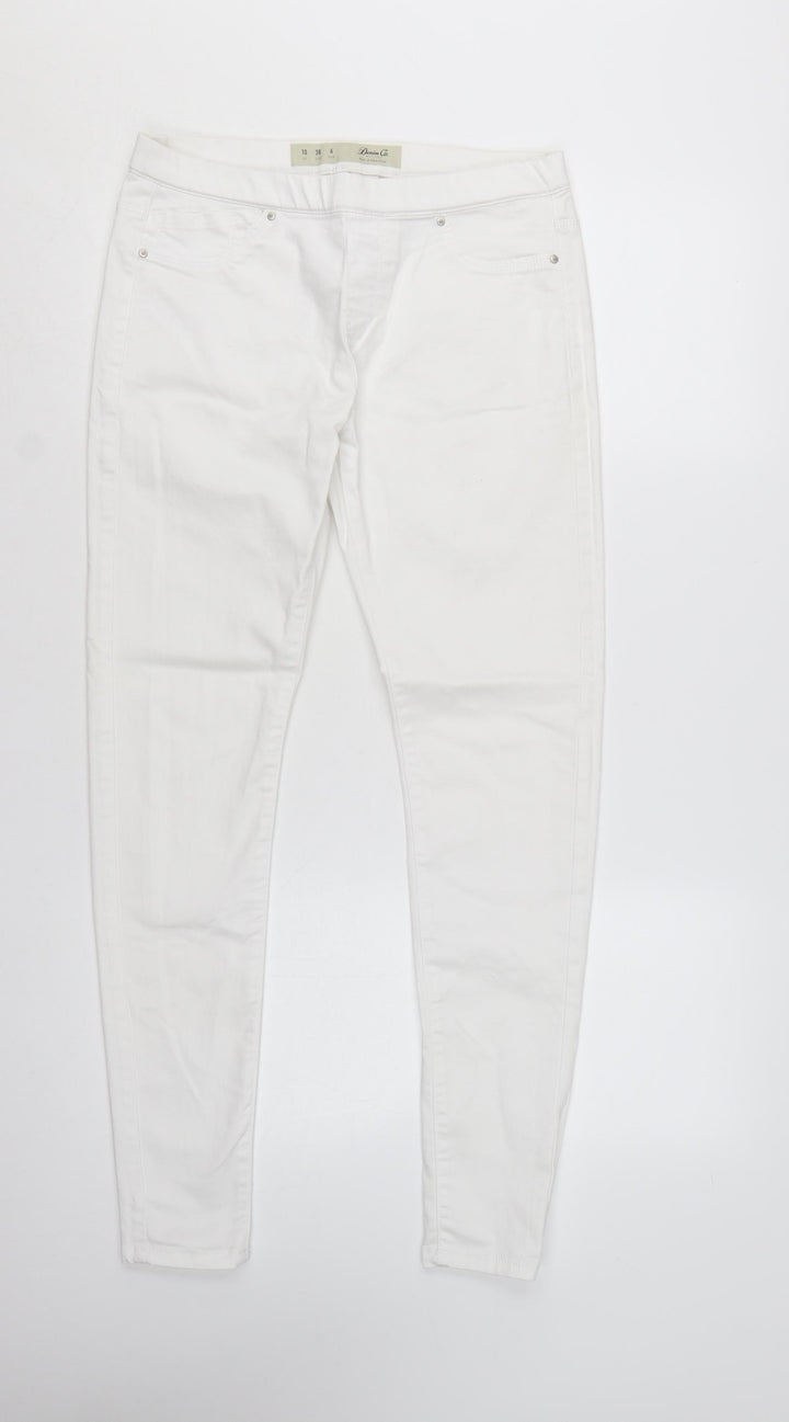 Denim Co Womens White Skinny Jeans Size 10 Slim Fit Stretch