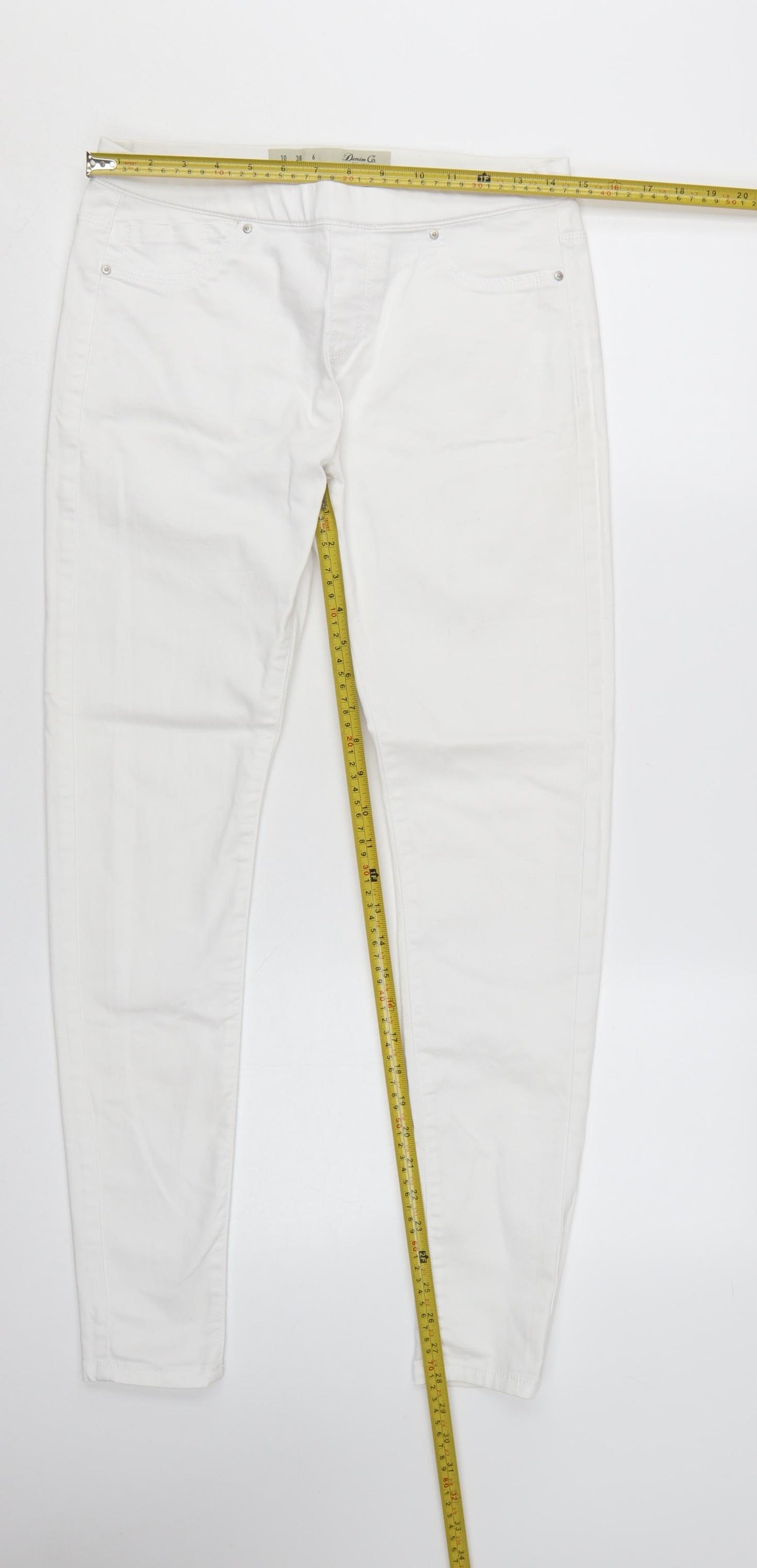 Denim Co Womens White Skinny Jeans Size 10 Slim Fit Stretch