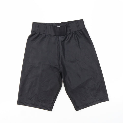 Topshop Women's Black Size 8 Stretch Biker Shorts
