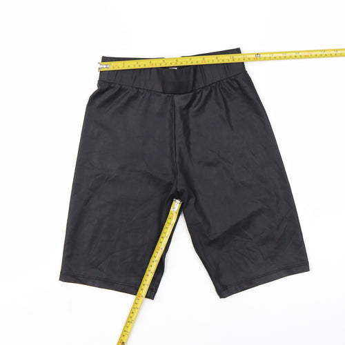 Topshop Women's Black Size 8 Stretch Biker Shorts