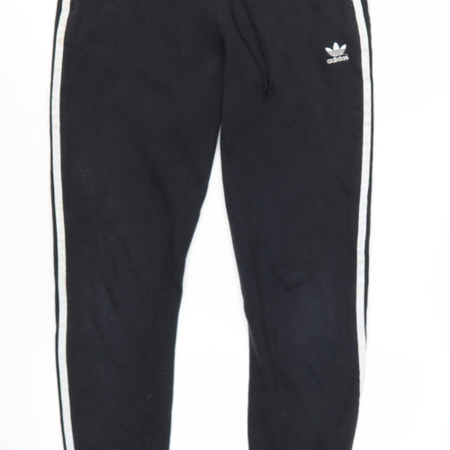 Adidas Womens Black Jogger Trousers Size 8 Cotton Blend