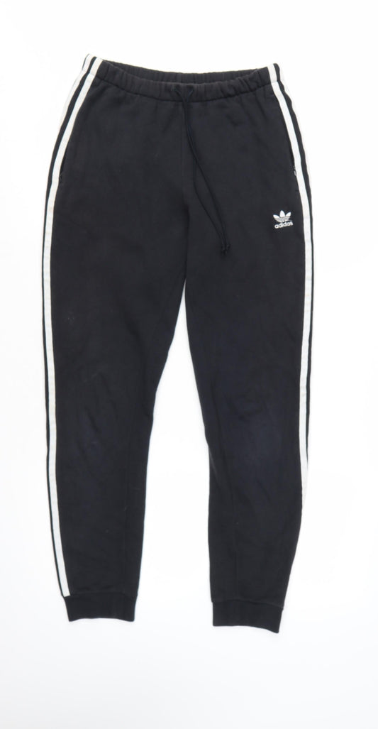 Adidas Womens Black Jogger Trousers Size 8 Cotton Blend