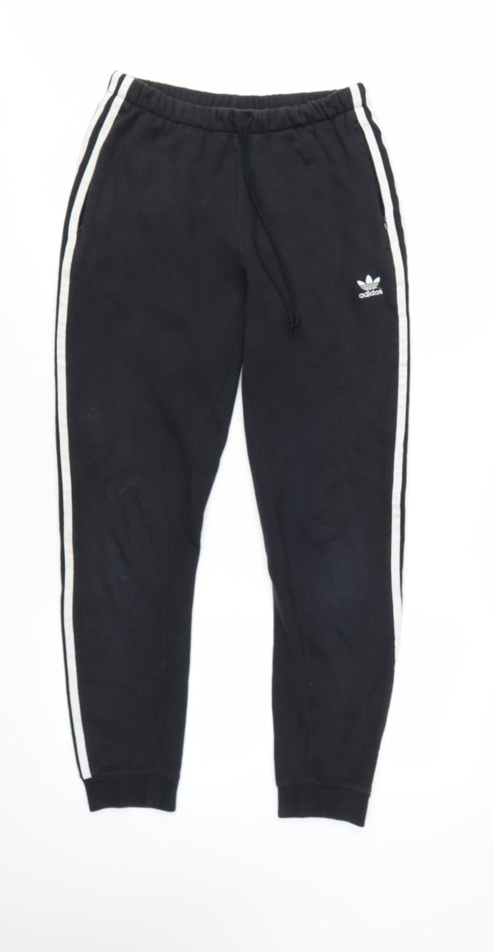 Adidas Womens Black Jogger Trousers Size 8 Cotton Blend